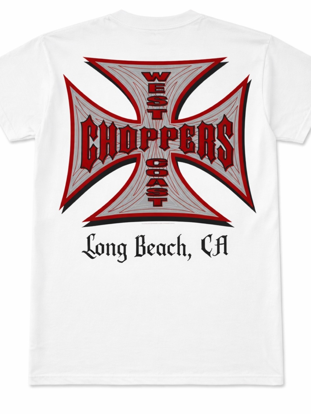 West Coast Choppers Long Beach Graphic Tee - White/Red official vintage size 2x